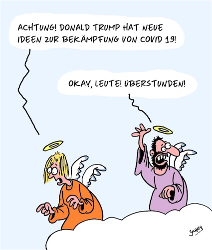 Cartoon: Super Ideen (medium) by Karsten Schley tagged covid,19,usa,trump,gesundheit,bildung,ansteckung,politik,pandemie,gesellschaft,covid,19,usa,trump,gesundheit,bildung,ansteckung,politik,pandemie,gesellschaft