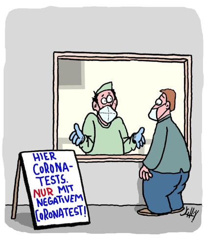 Cartoon: Test (medium) by Karsten Schley tagged coronatests,coronamassnahmen,kompetenz,politik,gesellschaft,gesundheit,deutschland,coronatests,coronamassnahmen,kompetenz,politik,gesellschaft,gesundheit,deutschland