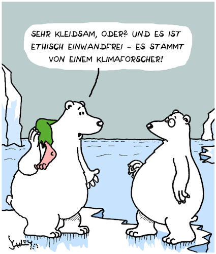 Cartoon: Top-Modisch (medium) by Karsten Schley tagged klima,klimawandel,forschung,wissenschaft,nordpol,südpol,tiere,mode,natur,umwelt,gesellschaft,klima,klimawandel,forschung,wissenschaft,nordpol,südpol,tiere,mode,natur,umwelt,gesellschaft