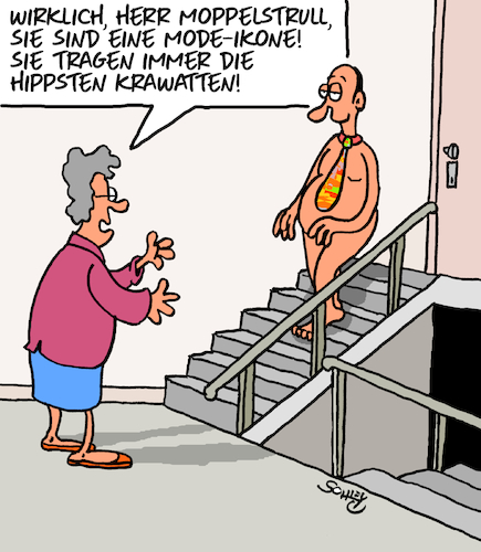 Cartoon: Total angesagt! (medium) by Karsten Schley tagged mode,kleidung,lifestyle,trends,krawatten,design,modelabels,statussymbole,bekleidungsindustrie,männermode,wirtschaft,medien,gesellschaft,mode,kleidung,lifestyle,trends,krawatten,design,modelabels,statussymbole,bekleidungsindustrie,männermode,wirtschaft,medien,gesellschaft