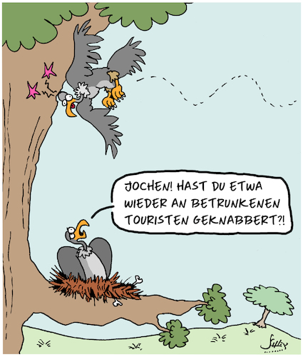 Cartoon: Tourismus (medium) by Karsten Schley tagged tourismus,reisen,alkohol,ernährung,afrika,tiere,geier,tourismus,reisen,alkohol,ernährung,afrika,tiere,geier