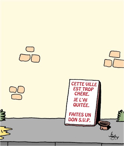 Cartoon: Trop Cher (medium) by Karsten Schley tagged loyers,prix,vie,argent,villes,pauvrete,politique,loyers,prix,vie,argent,villes,pauvrete,politique