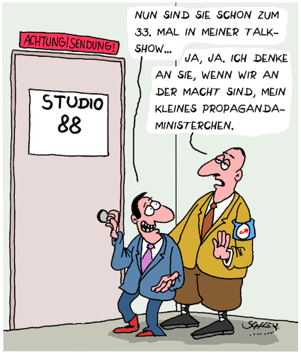 Cartoon: TV-Talkshows (medium) by Karsten Schley tagged fernsehen,talkshows,unterhaltung,politik,rechtsextremismus,populismus,neonazis,afd,gesellschaft,propaganda,medien,deutschland,europa,fernsehen,talkshows,unterhaltung,politik,rechtsextremismus,populismus,neonazis,afd,gesellschaft,propaganda,medien,deutschland,europa