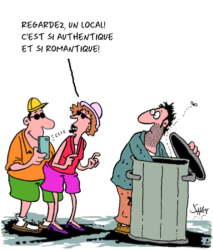 Cartoon: Un Local! (medium) by Karsten Schley tagged pauvrete,faim,tourisme,ignorance,egoisme,empathie,politique,pauvrete,faim,tourisme,ignorance,egoisme,empathie,politique