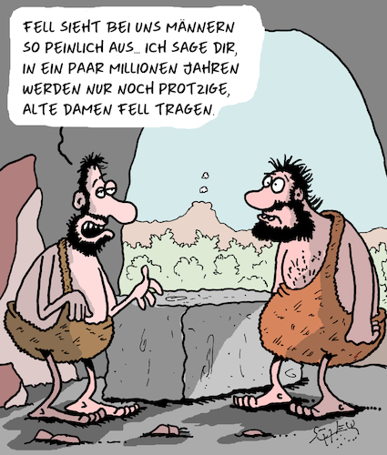 Cartoon: Unmännlich (medium) by Karsten Schley tagged mode,pelz,fell,männer,frauen,naturschutz,tierschutz,gesellschaft,geschichte,zukunft,mode,pelz,fell,männer,frauen,naturschutz,tierschutz,gesellschaft,geschichte,zukunft