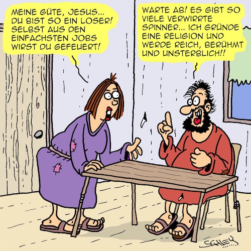 Cartoon: Unsterblich (medium) by Karsten Schley tagged religion,christentum,bibel,jesus,kirche,business,ruhm,unsterblichkeit,mythen,legenden,religion,christentum,bibel,jesus,kirche,business,ruhm,unsterblichkeit,mythen,legenden