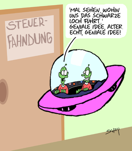 Cartoon: Verflogen (medium) by Karsten Schley tagged steuern,steuerfahndung,steuerhinterziehung,steuerzahler,weltraum,aliens,scifi,fiskalpolitik,wirtschaftskriminalität,geld,gesellschaft,steuern,steuerfahndung,steuerhinterziehung,steuerzahler,weltraum,aliens,scifi,fiskalpolitik,wirtschaftskriminalität,geld,gesellschaft