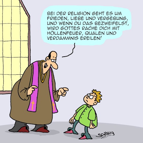 Cartoon: Vergebung (medium) by Karsten Schley tagged religion,christentum,bibel,gott,priester,rache,liebe,vergebung,erpressung,hölle,sünde,mythen,unterdrückung,politik,religion,christentum,bibel,gott,priester,rache,liebe,vergebung,erpressung,hölle,sünde,mythen,unterdrückung,politik