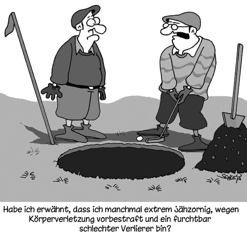 Cartoon: Verlierer (medium) by Karsten Schley tagged sport,natur,golf,golfspieler,männer,gesellschaft,deutschland,sport,natur,golf,golfspieler,männer,gesellschaft,deutschland