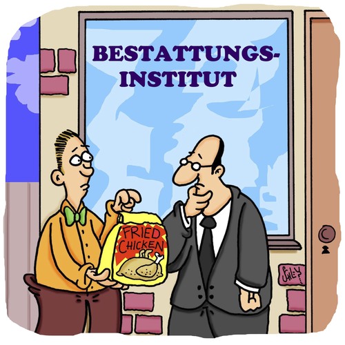 Cartoon: Verstorben... (medium) by Karsten Schley tagged ernährung,fast,food,leben,tod,tiere,hühner,bestattungen,business,jobs,ernährung,fast,food,leben,tod,tiere,hühner,bestattungen,business,jobs