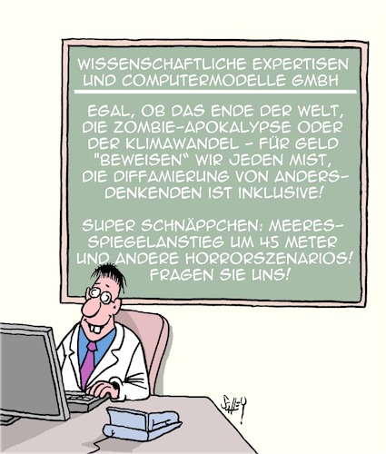 Cartoon: Vertraue der Wissenschaft! (medium) by Karsten Schley tagged wissenschaft,computermodelle,klimawandel,geld,expertisen,kunden,beweise,meeresspiegelanstieg,umwelt,sonderangebote,gesellschaft,politik,medien,deutschland,wissenschaft,computermodelle,klimawandel,geld,expertisen,kunden,beweise,meeresspiegelanstieg,umwelt,sonderangebote,gesellschaft,politik,medien,deutschland