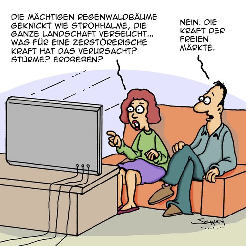 Cartoon: Volle Kraft!! (medium) by Karsten Schley tagged umwelt,umweltzerstörung,global,player,business,wirtschaft,märkte,kapitalismus,profite,natur,regenwald,geld,umwelt,umweltzerstörung,global,player,business,wirtschaft,märkte,kapitalismus,profite,natur,regenwald,geld