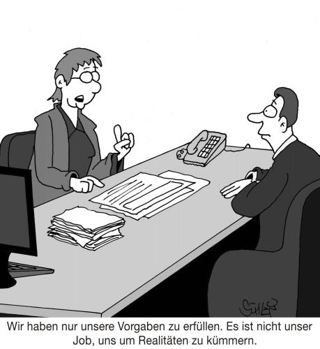 Cartoon: Vorgaben (medium) by Karsten Schley tagged business,wirtschaft