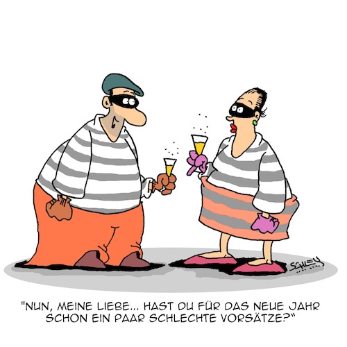 Cartoon: Vorsätze (medium) by Karsten Schley tagged neujahr,vorsätze,2017,silvester,kriminalität,liebe,beziehungen,ehe,familie,gesellschaft,neujahr,vorsätze,2017,silvester,kriminalität,liebe,beziehungen,ehe,familie,gesellschaft