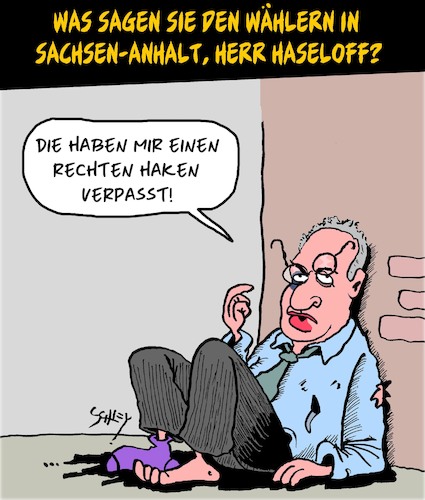 Cartoon: Wahlen Sachsen-Anhalt (medium) by Karsten Schley tagged afd,cdu,haseloff,demokratie,politik,gesellschaft,wahlen,afd,cdu,haseloff,demokratie,politik,gesellschaft,wahlen