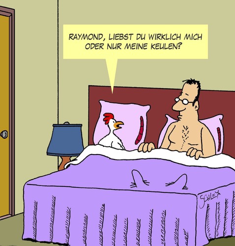 Cartoon: Wahre Liebe (medium) by Karsten Schley tagged essen,männer,ernährung,liebe,beziehungen,wahrheit,tiere,liebe,ernährung,männer,essen,tiere,wahrheit,beziehungen