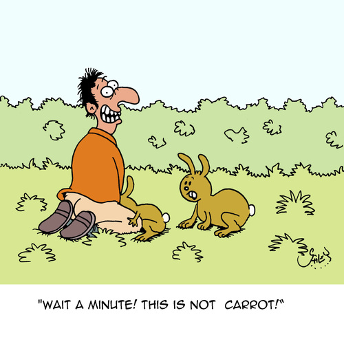Cartoon: Wait a Minute! (medium) by Karsten Schley tagged nature,animals,wildlife,humans,gardening,special,interests,nature,animals,wildlife,sex,humans,gardening,special,interests