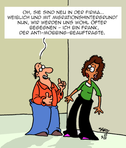 Cartoon: Weiblich und... (medium) by Karsten Schley tagged frauen,karriere,wirtschaft,migrationshintergrund,einwanderung,diskriminierung,mobbing,medien,gesellschaft,politik,frauen,karriere,wirtschaft,migrationshintergrund,einwanderung,diskriminierung,mobbing,medien,gesellschaft,politik