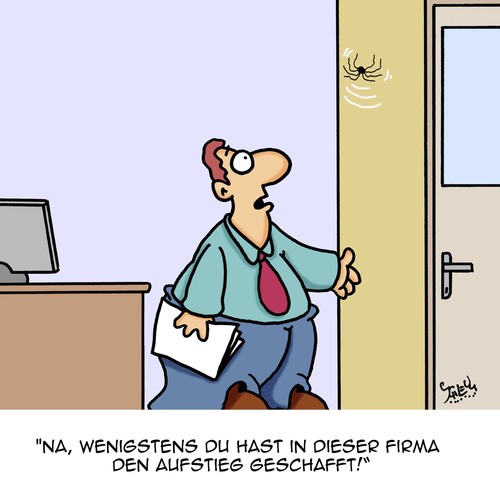 Cartoon: Wenigstens einer... (medium) by Karsten Schley tagged business,wirtschaft,jobs,karriere,arbeit,arbeitgeber,arbeitnehmer,einkommen,aufstieg,büro,industrie,business,wirtschaft,jobs,karriere,arbeit,arbeitgeber,arbeitnehmer,einkommen,aufstieg,büro,industrie