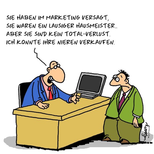 Cartoon: Wenigstens etwas... (medium) by Karsten Schley tagged business,wirtschaft,jobs,profit,kapitalismus,arbeit,arbeitgeber,arbeitnehmer,karriere,gesellschaft,deutschland,business,wirtschaft,jobs,profit,kapitalismus,arbeit,arbeitgeber,arbeitnehmer,karriere,gesellschaft,deutschland