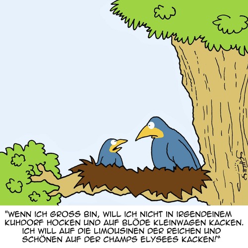 Cartoon: Wenn ich groß bin... (medium) by Karsten Schley tagged tiere,vögel,familie,jugend,kinder,kindheit,zeit,träume,hoffnungen,paris,frankreich,natur,umwelt,tiere,vögel,familie,jugend,kinder,kindheit,zeit,träume,hoffnungen,paris,frankreich,natur,umwelt