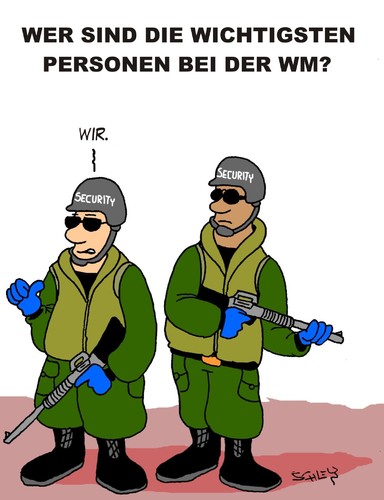 Cartoon: WM 2010 (medium) by Karsten Schley tagged fußball,sicherheit,kriminalität,südafrika,polizei,sicherheitsdienst,sport,fußball,fussball,kriminalität,südafrika,polizei,sicherheitsdienst,sport,afrika,wm,weltmeisterschaft,sicherheit,gewalt