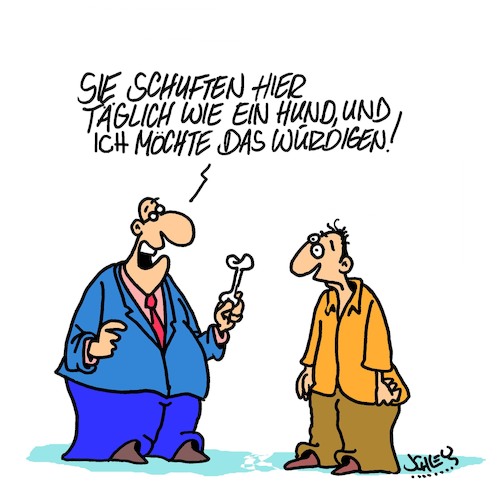 Cartoon: Würdigung (medium) by Karsten Schley tagged arbeit,arbeitgeber,arbeitnehmer,wertschätzung,dankbarkeit,boni,wirtschaft,business,gesellschaft,kapitalismus,profite,arbeit,arbeitgeber,arbeitnehmer,wertschätzung,dankbarkeit,boni,wirtschaft,business,gesellschaft,kapitalismus,profite