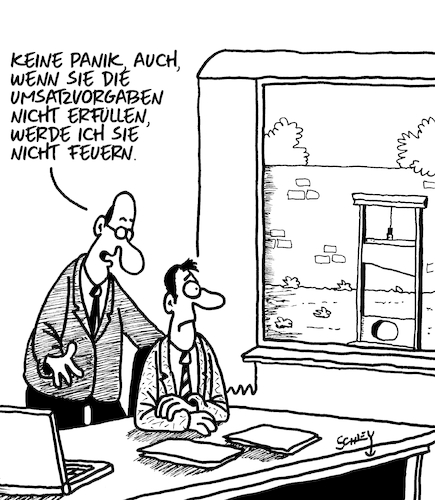 Cartoon: Zielvorgaben (medium) by Karsten Schley tagged wirtschaft,business,umsatzzahlen,zielvorgaben,vertrieb,arbeitgeber,arbeitnehmer,außendienst,kunden,abschlüsse,wirtschaft,business,umsatzzahlen,zielvorgaben,vertrieb,arbeitgeber,arbeitnehmer,außendienst,kunden,abschlüsse