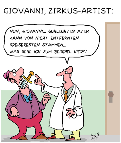 Cartoon: Zirkus (medium) by Karsten Schley tagged gesundheit,mundgeruch,ernährung,jobs,business,ärzte,patienten,künstler,zirkus,gesundheit,mundgeruch,ernährung,jobs,business,ärzte,patienten,künstler,zirkus