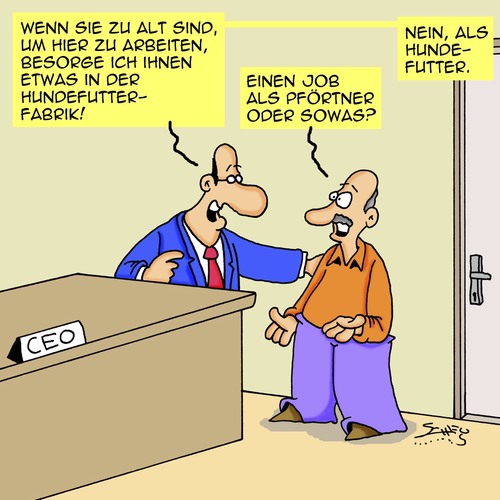 Cartoon: Zu alt... (medium) by Karsten Schley tagged alter,altersteilzeit,business,wirtschaft,arbei,arbeitgeber,arbeitnehmer,soziales,kapitalismus,gesellschaft,alter,altersteilzeit,business,wirtschaft,arbei,arbeitgeber,arbeitnehmer,soziales,kapitalismus,gesellschaft