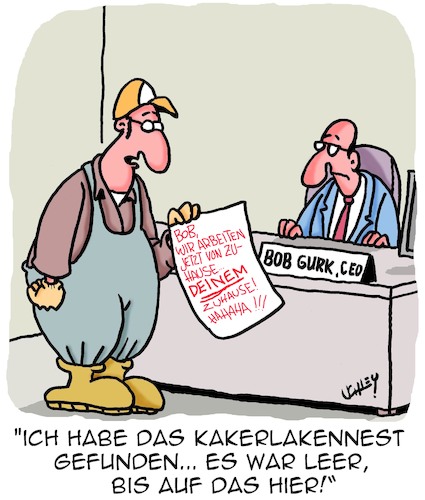 Cartoon: Zu Hause (medium) by Karsten Schley tagged homeoffice,arbeit,jobs,wirtschaft,büro,insekten,arbeitgeber,arbeitnehmer,industrie,coronavirus,homeoffice,arbeit,jobs,wirtschaft,büro,insekten,arbeitgeber,arbeitnehmer,industrie,coronavirus