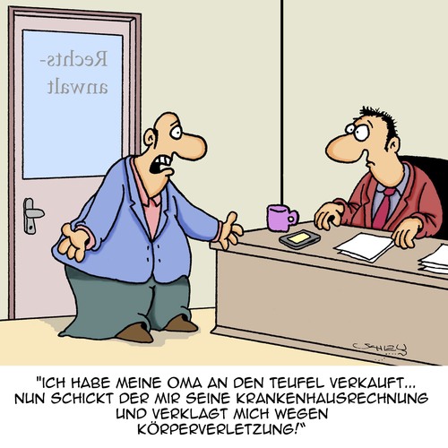 Cartoon: Zum Teufel!! (medium) by Karsten Schley tagged recht,rechtsanwälte,verkaufen,business,wirtschaft,geld,verkäufer,gesellschaft,religion,krankenhäuser,gesundheit,recht,rechtsanwälte,verkaufen,business,wirtschaft,geld,verkäufer,gesellschaft,religion,krankenhäuser,gesundheit