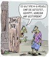 Cartoon: 4-G-Regel (small) by Karsten Schley tagged corona,regeln,epidemie,zombies,gesundheit,politik,medien,gesellschaft
