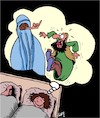 Cartoon: A Dream (small) by Karsten Schley tagged afghanistan,women,taliban,patriarchy,religion,muslims,islam,politics,war,men,society