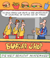 Cartoon: Akademiker vor!! (small) by Karsten Schley tagged ausbildung,arbeit,arbeitslosigkeit,aushilfsjobs,akademiker,universität,studierende,fastfood,bildung,hilfsarbeitende,politik,gesellschaft