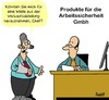 Cartoon: Arbeitssicherheit (small) by Karsten Schley tagged arbeit,arbeitssicherheit,gesundheit,sicherheit,arbeitgeber,arbeitnehmer,verkauf,verkäufer,wirtschaft,business,geld,umsatz