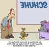 Cartoon: Auf großem Fuße... (small) by Karsten Schley tagged schuhe,mode,kleidung,shopping,einzelhandel,business,wirtschaft,umsatz,verläufer,tiere,enten