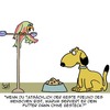 Cartoon: Bester Freund?? (small) by Karsten Schley tagged menschen,tiere,freundschaft,hunde,papageien,natur,hundefutter