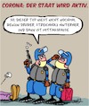 Cartoon: Corona - Der Staat wird aktiv (small) by Karsten Schley tagged corona,staat,gesundheit,regierung,politik,vorsorge,polizei,gesellschaft