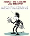 Cartoon: Corona - Gesichter des Elends (small) by Karsten Schley tagged corona,gesundheit,verdauung,klopapier,prominente,filme,medien