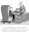 Cartoon: Datenschutz (small) by Karsten Schley tagged arbeitgeber,arbeitnehmer,datenschutz,information,karriere,neid,beförderungen,einkommen,wirtschaft,business,büro,gesellschaft