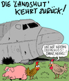 Cartoon: Die Landshut (small) by Karsten Schley tagged politik,steuerverschwendung,geld,symbole,symbolpolitik,populismus,terrorismus,denkmäler,verbrechen,plo,flugzeugentführungen,geschichte,landshut