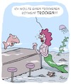 Cartoon: Die Meerjungfrau an der Bar (small) by Karsten Schley tagged meerjungfrauen,bars,bistros,gastronomie,wein,literatur,filme,märchen,kundenservice,business