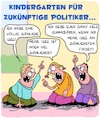 Cartoon: Die Zukunft... (small) by Karsten Schley tagged politik,politiker,wahlen,ideen,wähler,entscheidungen,kindergarten,europa,deutschland,gesellschaft,umwelt,innovationen,technik