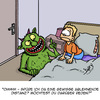 Cartoon: Distanz (small) by Karsten Schley tagged kommunikation,gefühle,emotionen,distanz,kindheit,alpträume,mythen,märchen,monster