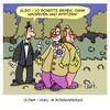 Cartoon: Duell im Morgengrauen (small) by Karsten Schley tagged konflikt,duell,gewalt,clowns,geschichte,natur