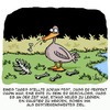 Cartoon: Ein neues Ziel (small) by Karsten Schley tagged natur,tiere,enten,raubtiere,lernen,bildung,ausbildung