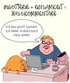 Cartoon: Einsamkeit (small) by Karsten Schley tagged einsamkeit,fettleibigkeit,bigotterie,engstirnigkeit,facebook,hass,kommentare,verbitterung,katzen,gesellschaft,soziales,medien