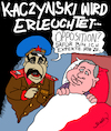 Cartoon: Erleuchtet (small) by Karsten Schley tagged polen,kaczynski,demokratie,justiz,europa,diktatur,parlament,politik