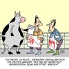 Cartoon: Genetik ist voll ungefährlich! (small) by Karsten Schley tagged wissenschaft,ernährung,nahrungsmittelindustrie,genetik,tiere,tierfutter,nutzvieh,landwirtschaft,gesellschaft,forschung